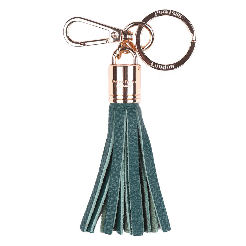 Leather Tassel in Madeira Green by Pom Pom London