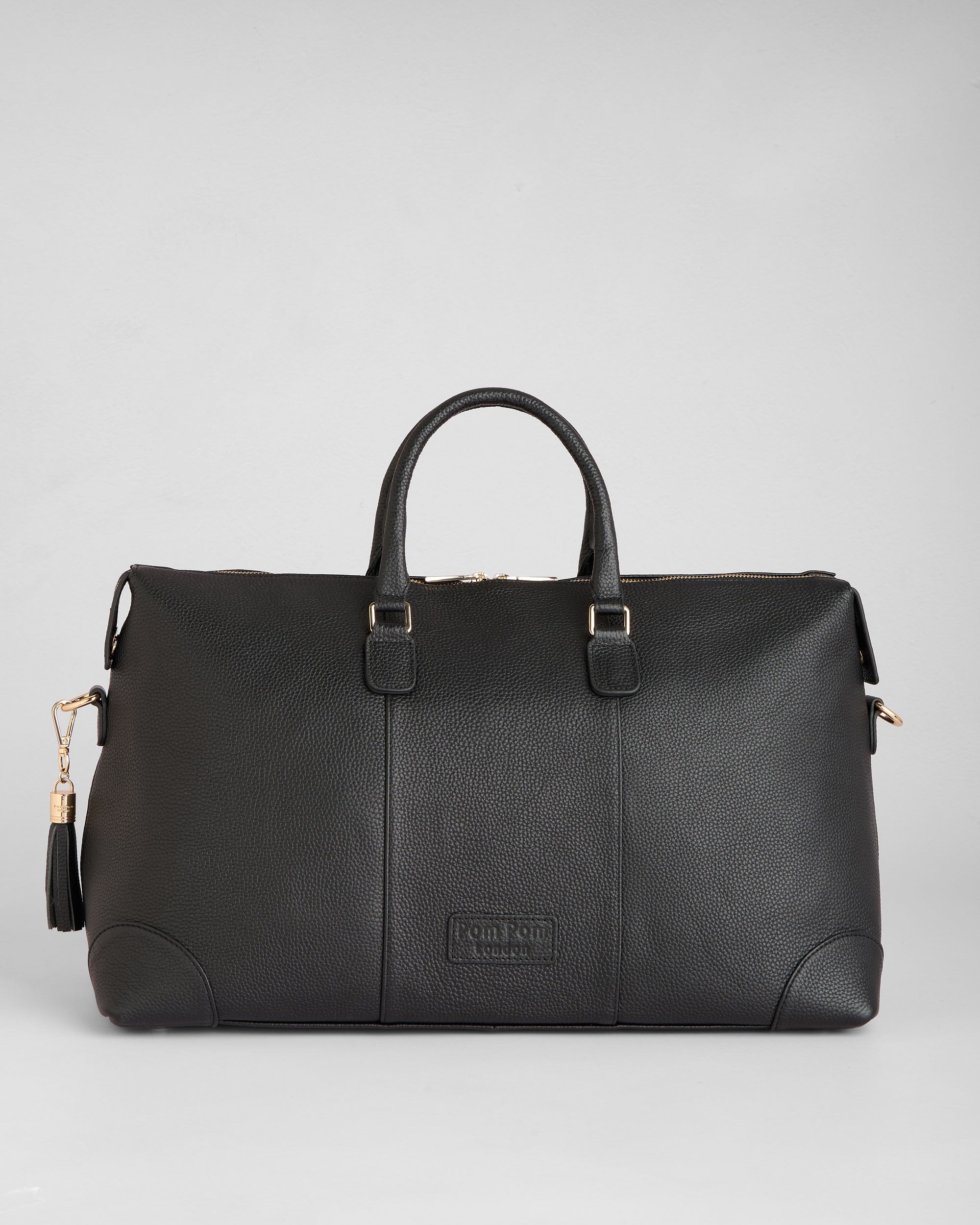 Weekend Leather Holdall Bag in Black – Pom Pom London