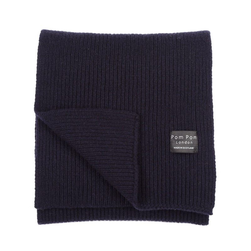 Garrick Scarf Navy-Pom Pom London