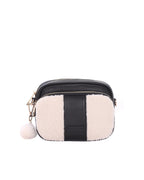 Original Kunstfleece &amp; Ledertasche Schwarz