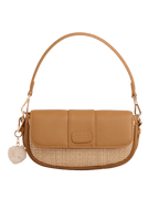 Pom Pom London Wilmington Mini Bag Raffia & Leather Maple