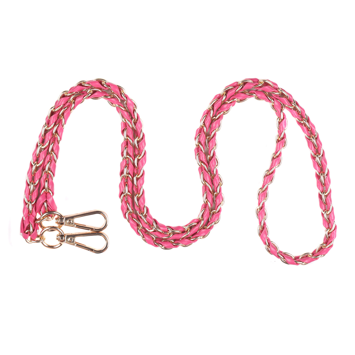 Strap Gold Chain Cerise Pink Weave