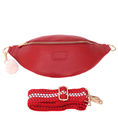 Bum Bag Crimson Red-Pom Pom London