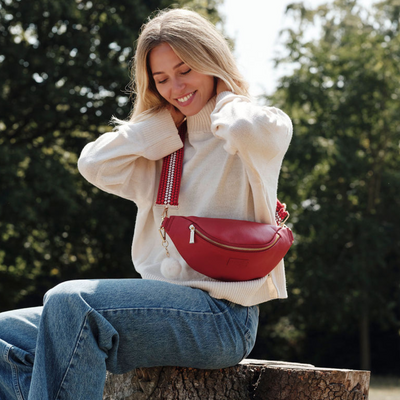 Bum Bag Crimson Red-Pom Pom London