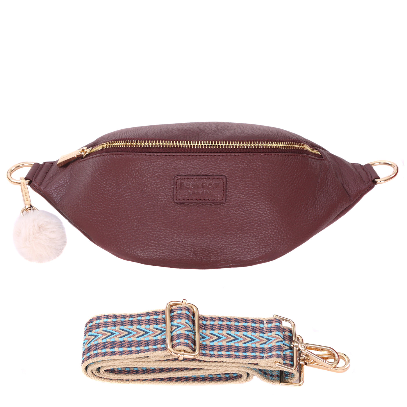 Bum Bag Deep Burgundy-Pom Pom London