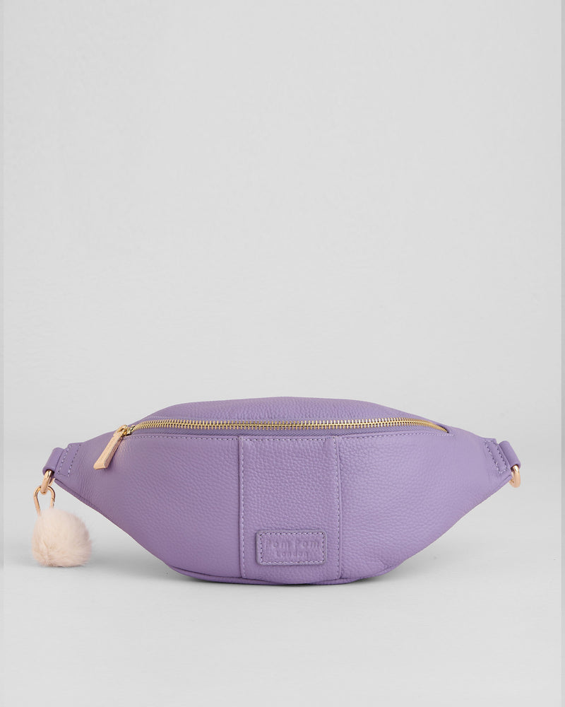 French Lavender Bum Bag - full-grain leather bag | Pom Pom London