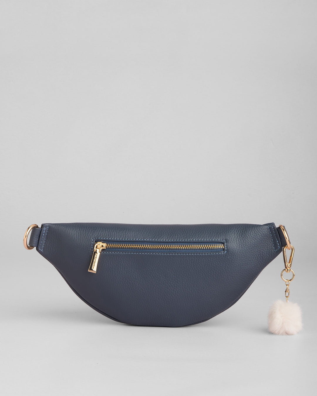 Bum Bag - Leather Crossbody bag in Slate Blue – Pom Pom London
