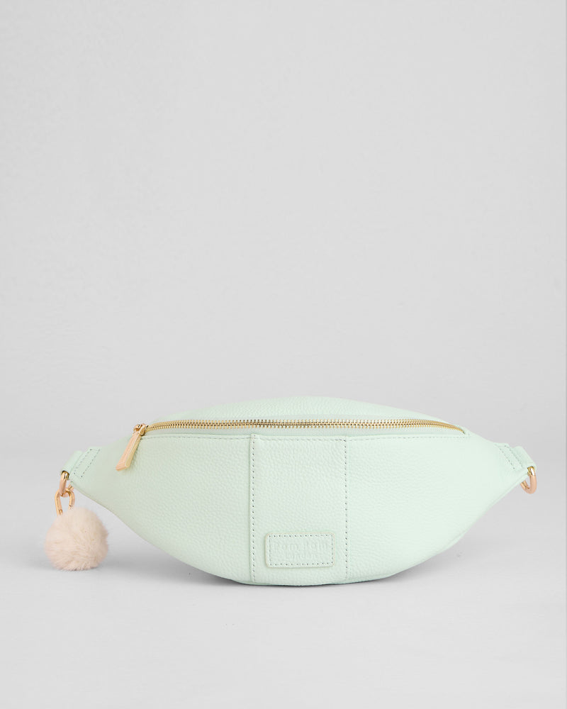 Spearmint Bum Bag - full-grain leather bag | Pom Pom London