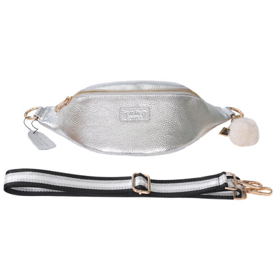 Black and silver bum bag hotsell