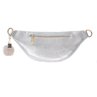 Bum Bag Metallic Silver - Pom Pom London