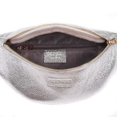 Bum Bag Metallic Silver - Pom Pom London