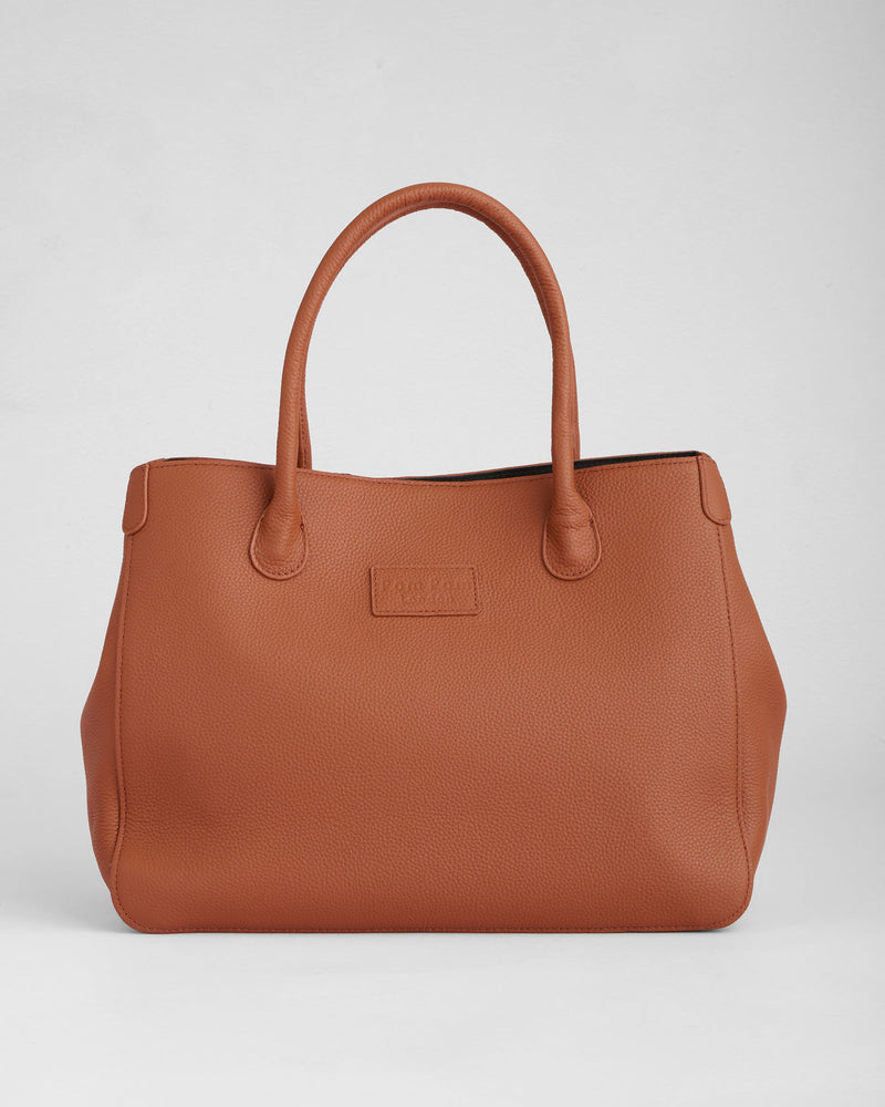 Camden Tote Bag Chestnut-Pom Pom London