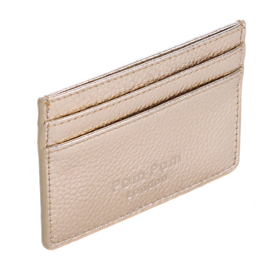 Chelsea Card Holder Metallic Gold-Pom Pom London