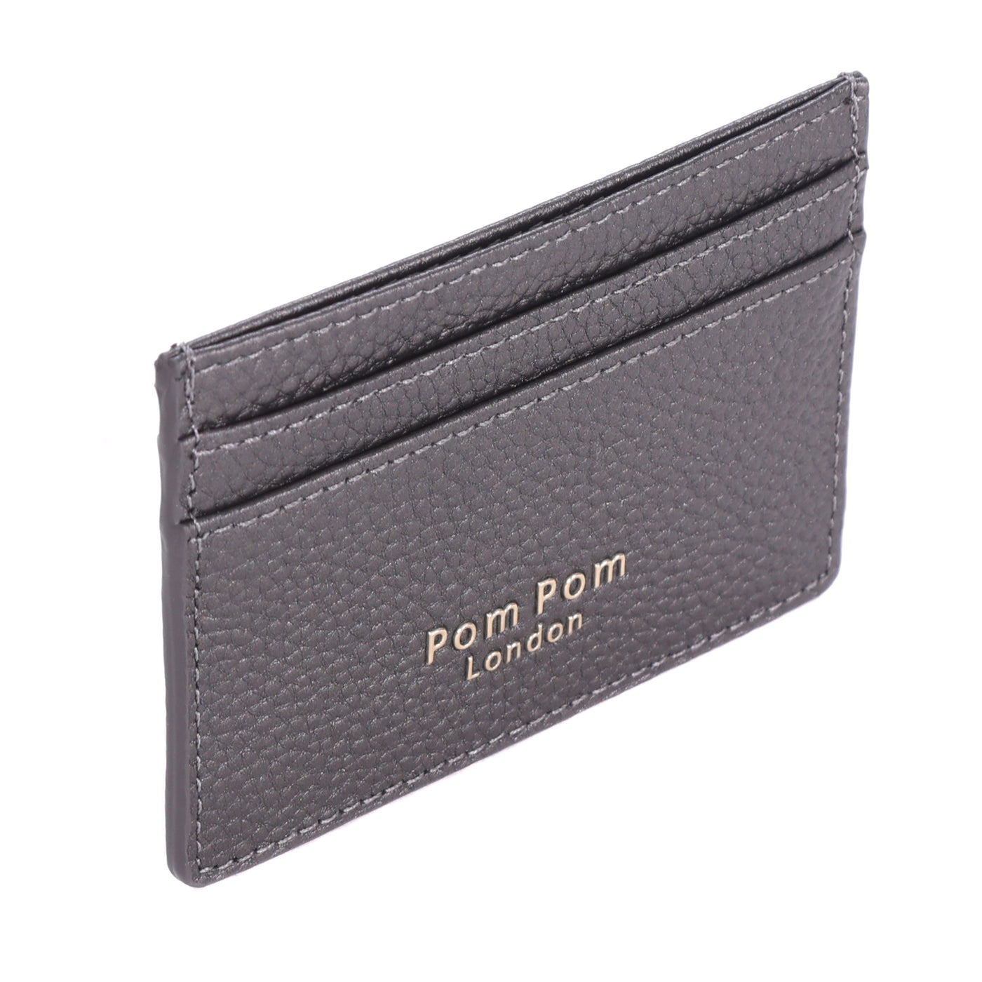 Chelsea Card Holder Metallic Pewter-Pom Pom London