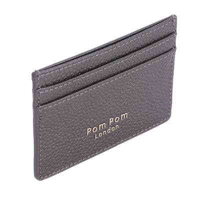 Chelsea Card Holder Metallic Pewter-Pom Pom London
