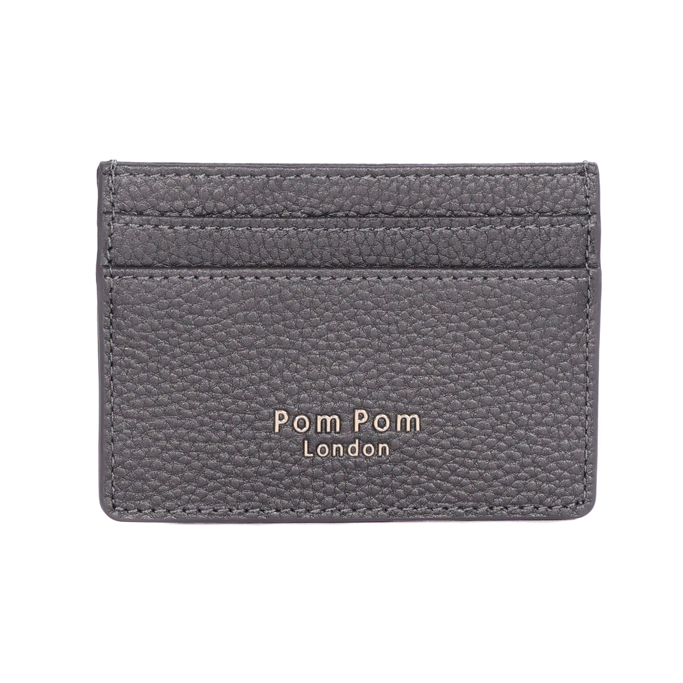 Chelsea Card Holder Metallic Pewter-Pom Pom London