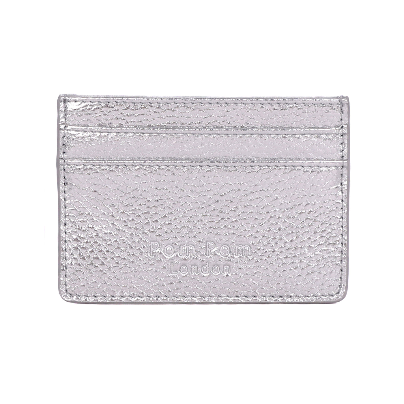 Chelsea Card Holder Metallic Silver-Pom Pom London