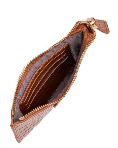 Chelsea Coin Purse Patent Croc Chestnut