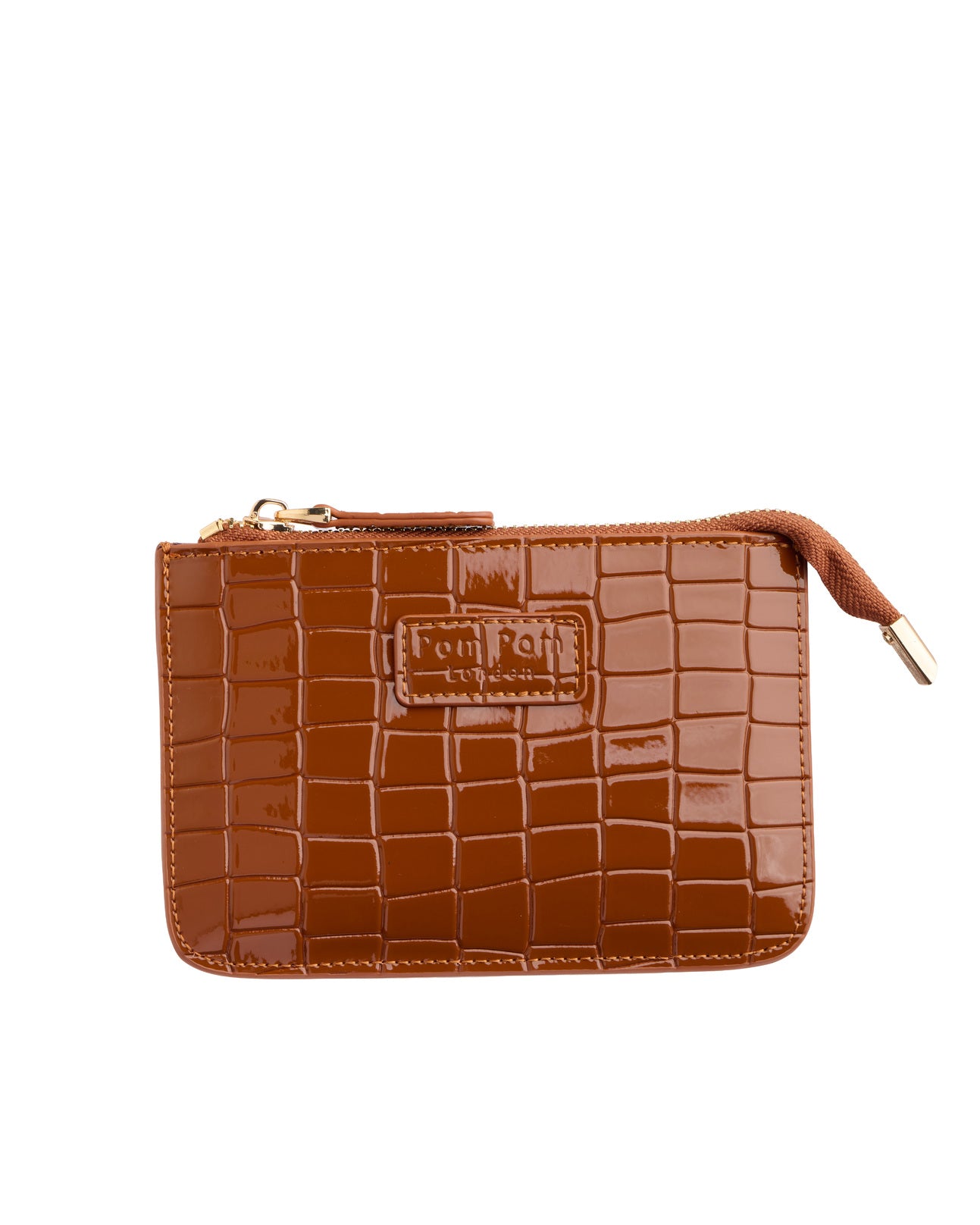 Chelsea Coin Purse Patent Croc Chestnut
