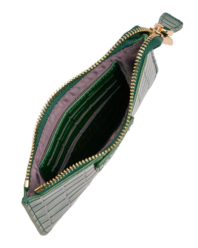 Chelsea Coin Purse Patent Croc Clover Green