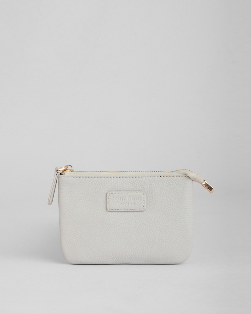 Chelsea Coin Purse Salt Grey | Pom Pom London