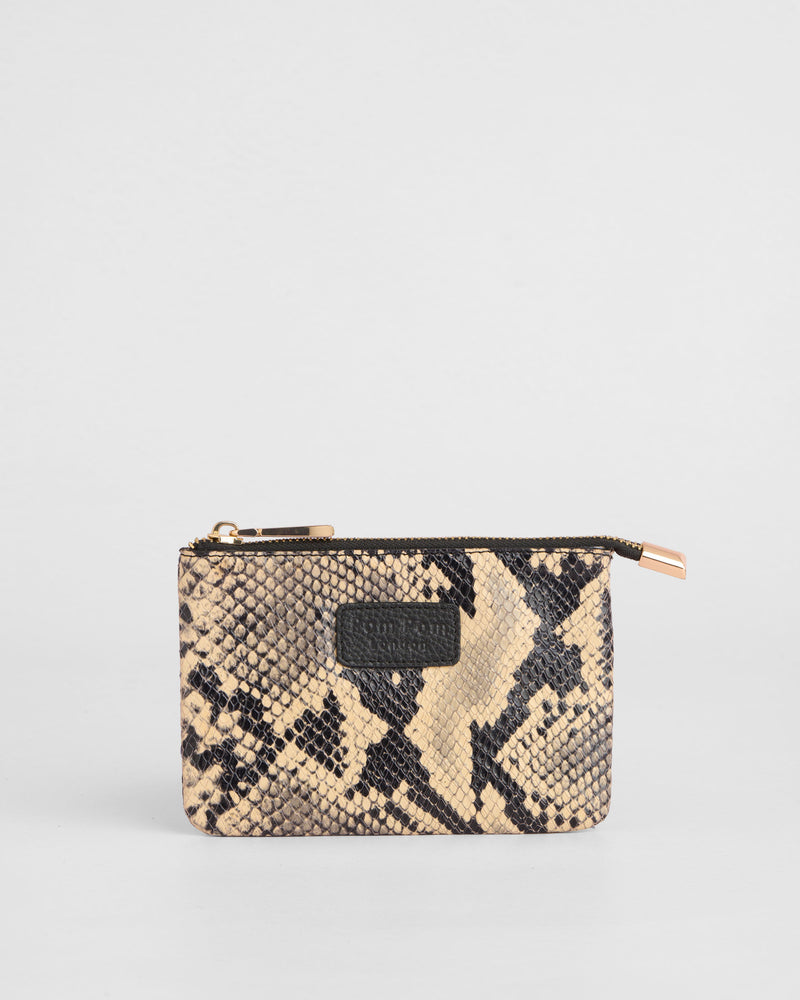 Chelsea Coin Purse Snake Effect Monochrome-Pom Pom London