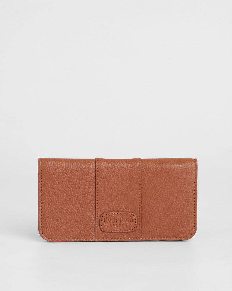 Chelsea Large Flat Wallet Chestnut-Pom Pom London