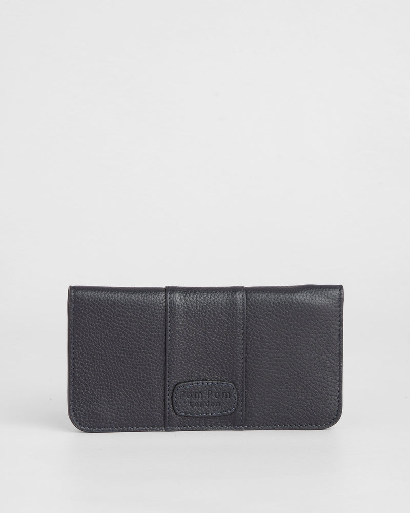 Chelsea Large Flat Wallet Navy-Pom Pom London