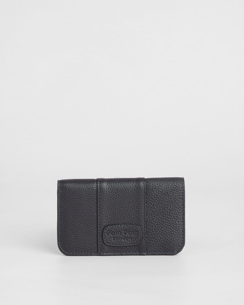 Chelsea Small Flat Wallet Navy-Pom Pom London