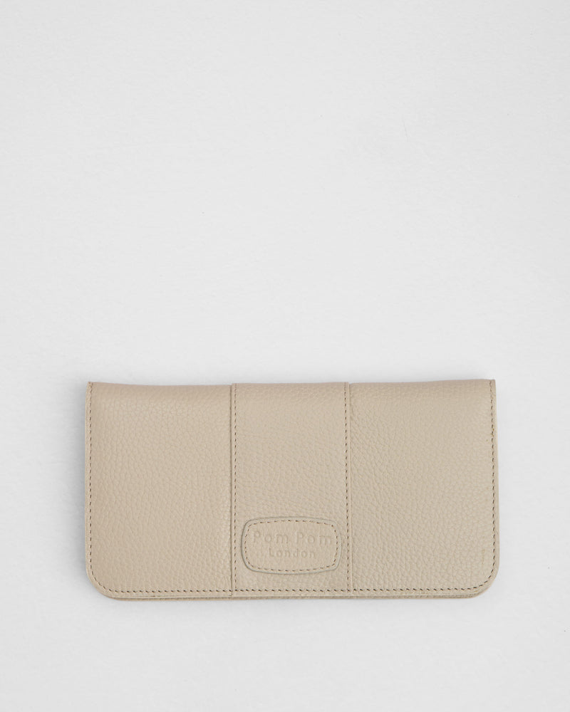 Chelsea Flat Wallet Stone - Large-Pom Pom London