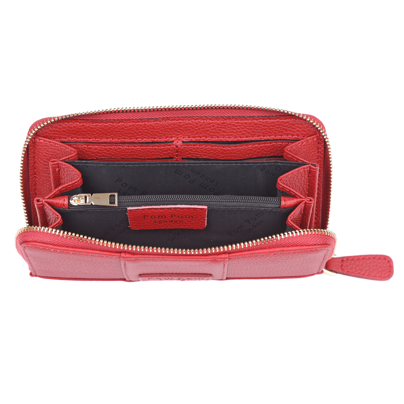 Chelsea Wallet Purse Crimson Red-Pom Pom London