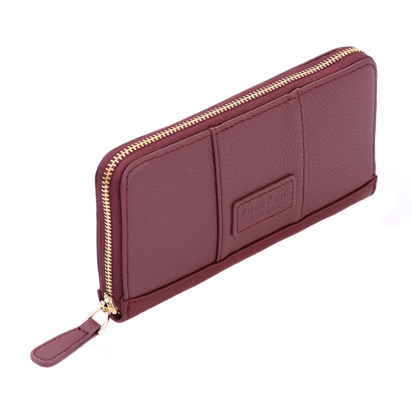 Chelsea Wallet Purse Deep Burgundy-Pom Pom London