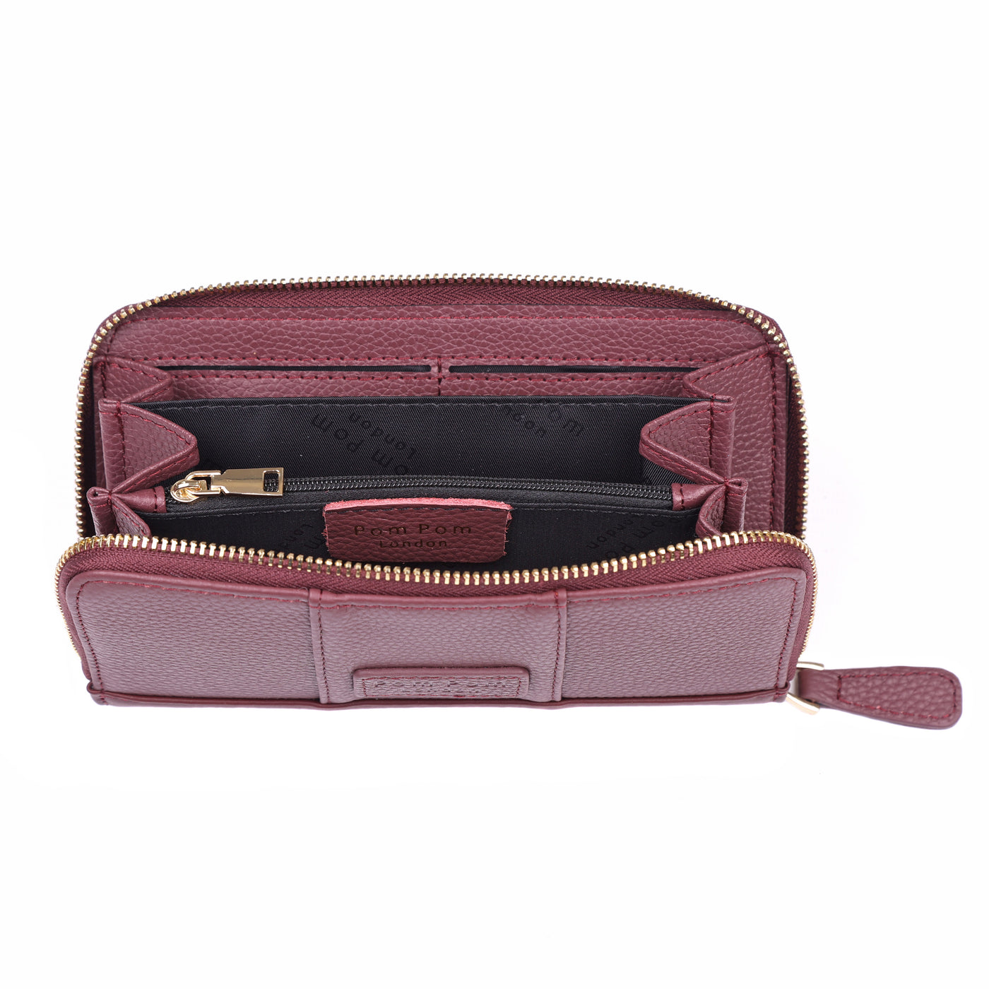 Chelsea Wallet Purse Deep Burgundy-Pom Pom London