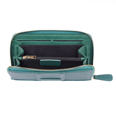 Chelsea Wallet Purse Green Madeira-Pom Pom London
