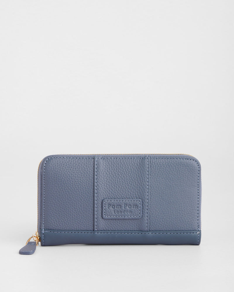 Chelsea Wallet Purse Slate Blue-Pom Pom London