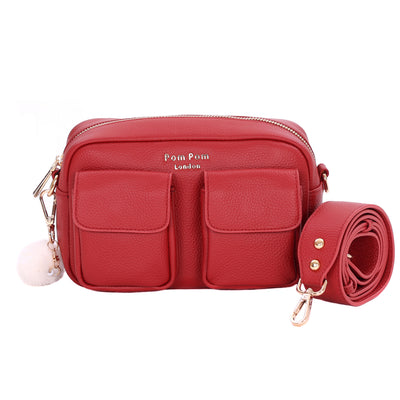 Chiswick Cargo Bag Crimson Red-Pom Pom London