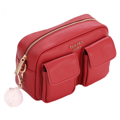Chiswick Cargo Bag Crimson Red-Pom Pom London