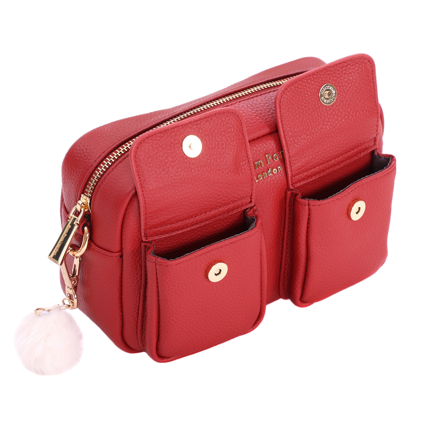 Chiswick Cargo Bag Crimson Red-Pom Pom London