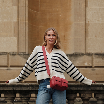 Chiswick Cargo Bag Crimson Red-Pom Pom London