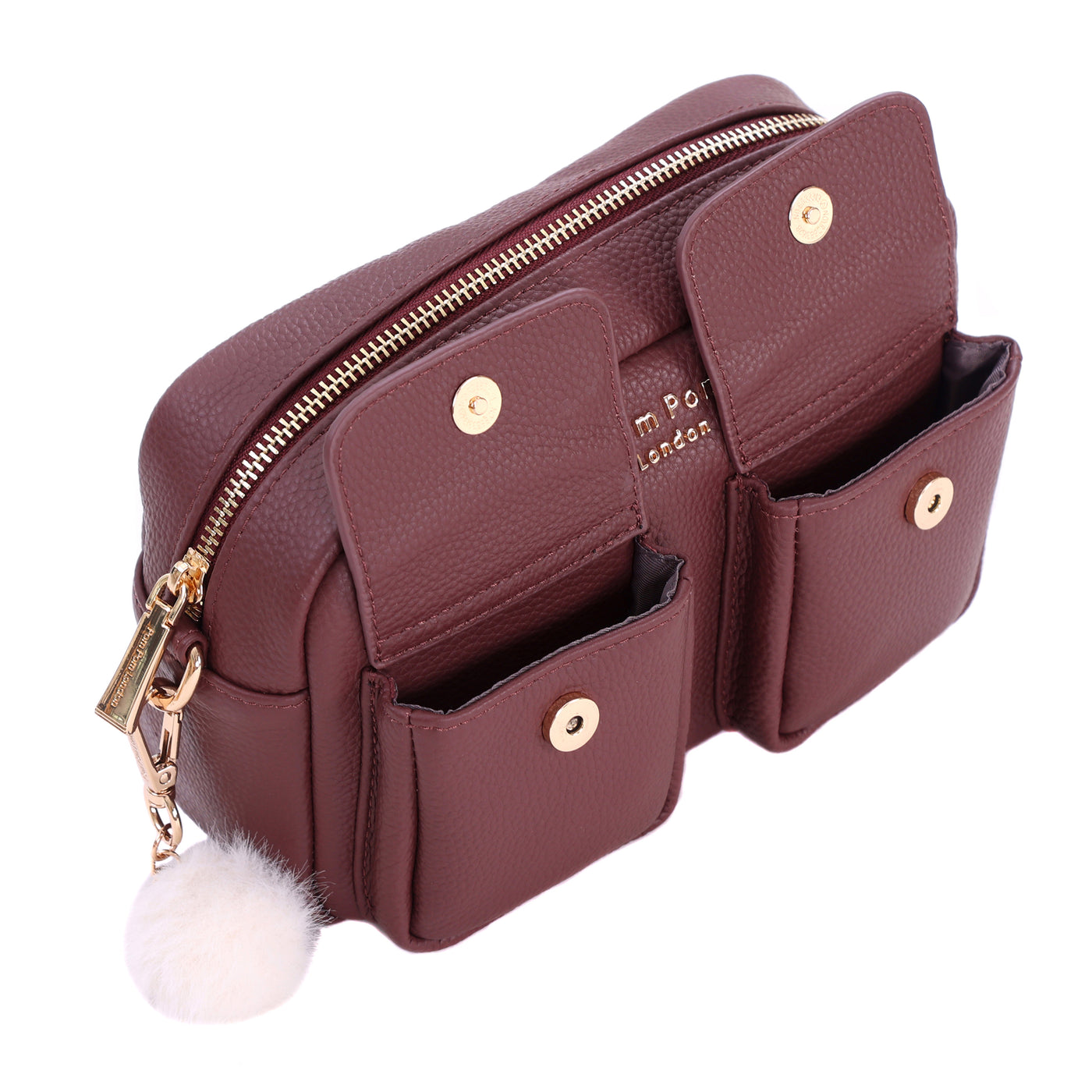 Chiswick Cargo Bag Deep Burgundy-Pom Pom London