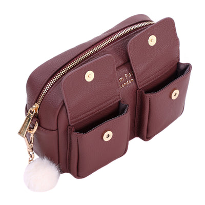 Chiswick Cargo Bag Deep Burgundy-Pom Pom London