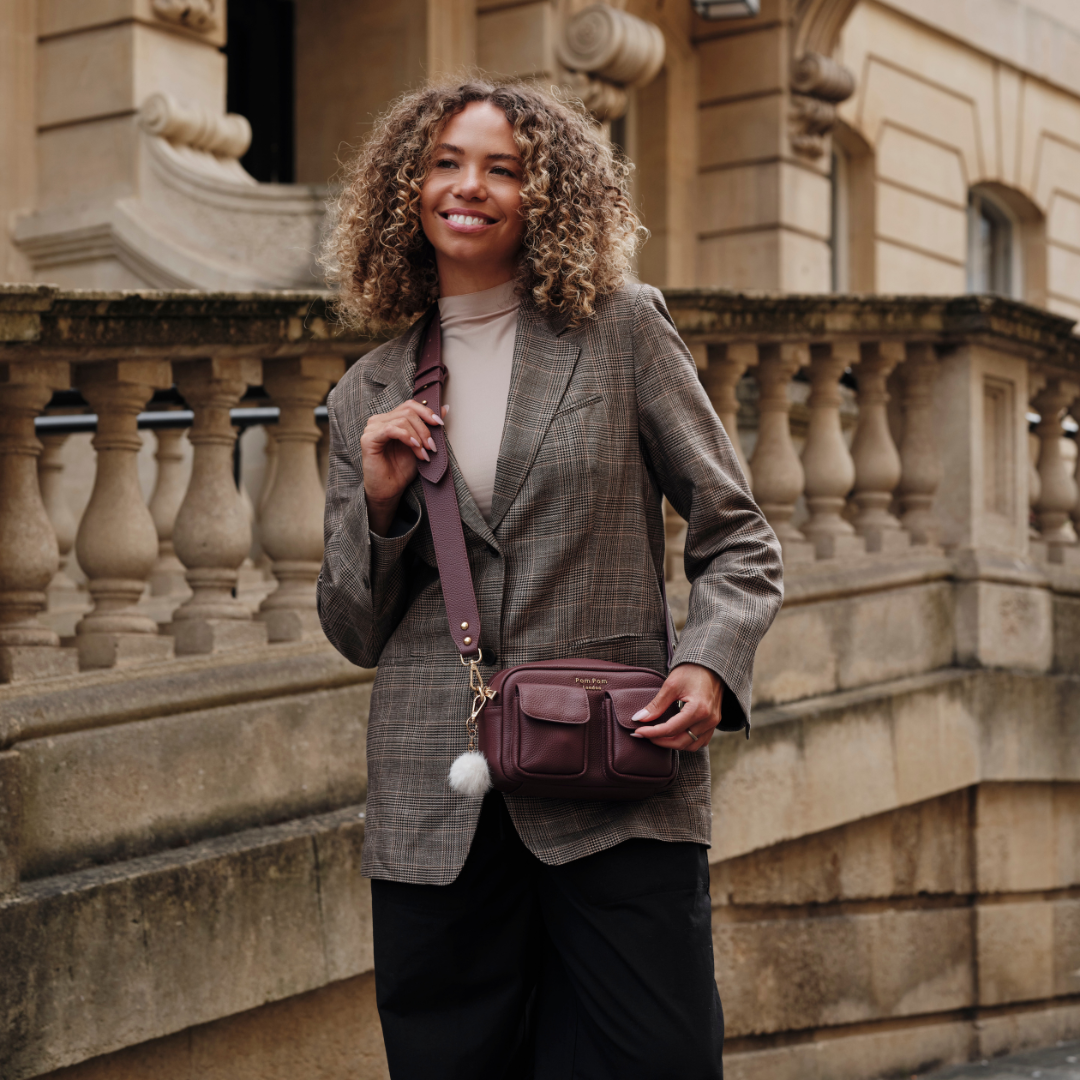 Chiswick Cargo Bag Deep Burgundy-Pom Pom London