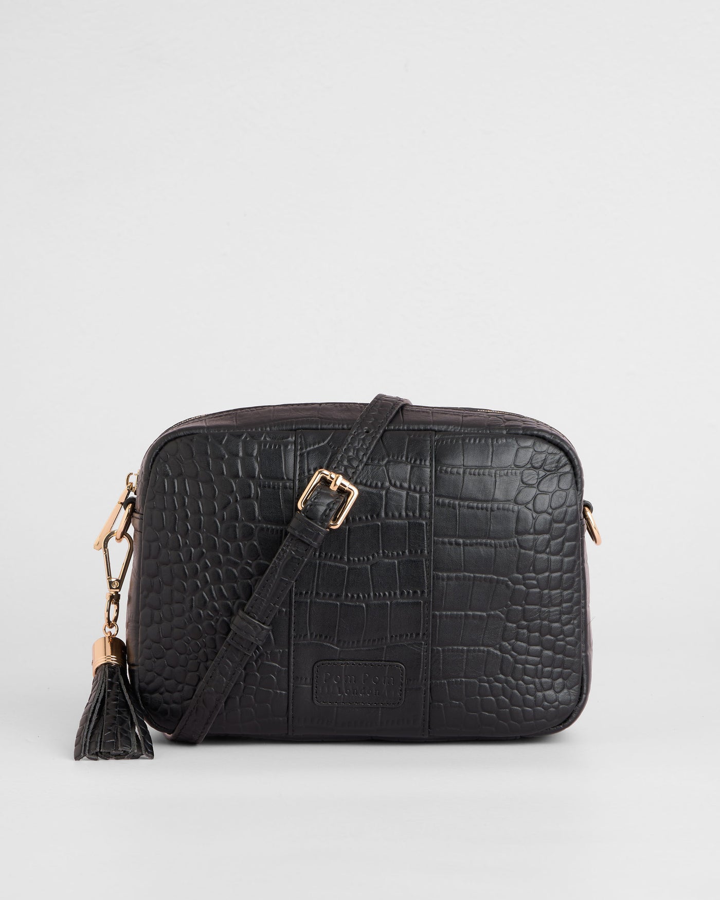 City Crossbody Bag Croc Black – Pom Pom London