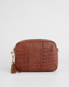 City Crossbody Bag Croc Chestnut