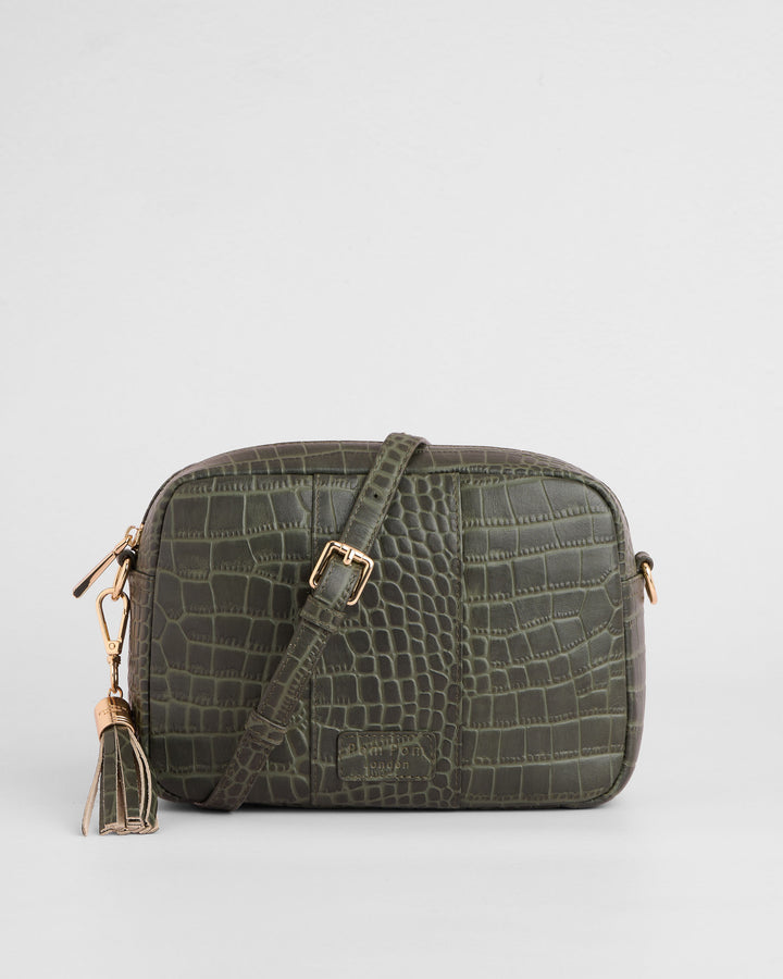 City Crossbody Bag Croc Herb Green – Pom Pom London