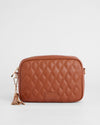 City Crossbody Bag Diamond Quilted Chestnut