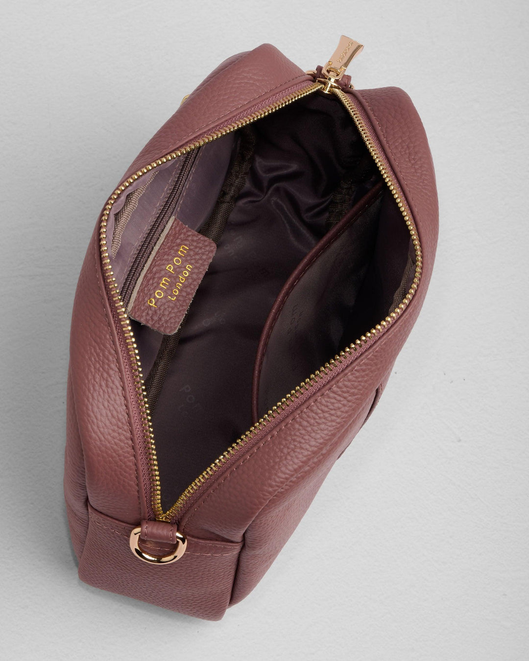 Leather Crossbody Bag in Dusky Orchid | Pom Pom London