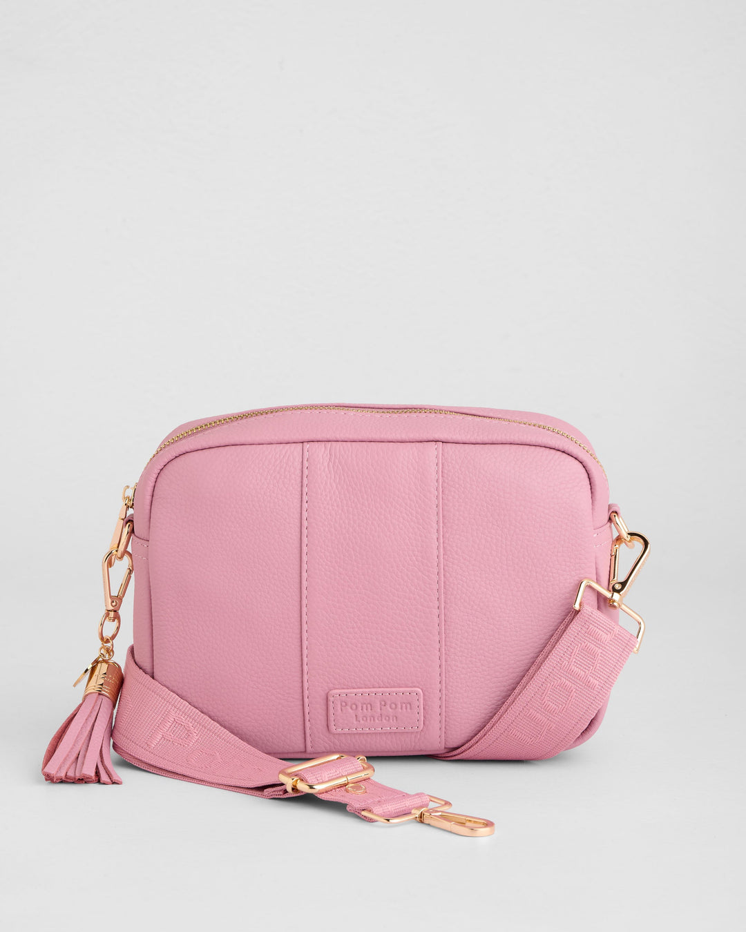Pom Pom London City Bag - Leather Crossbody Bag In Pink
