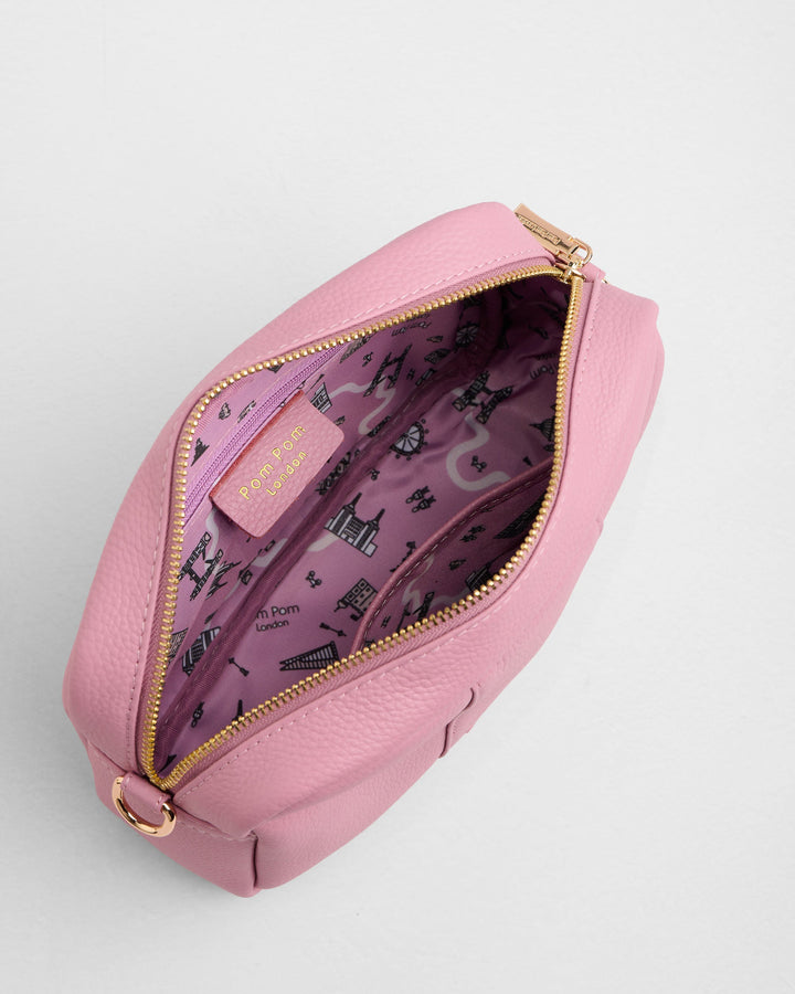 Pom Pom London City Bag - Leather Crossbody Bag In Pink