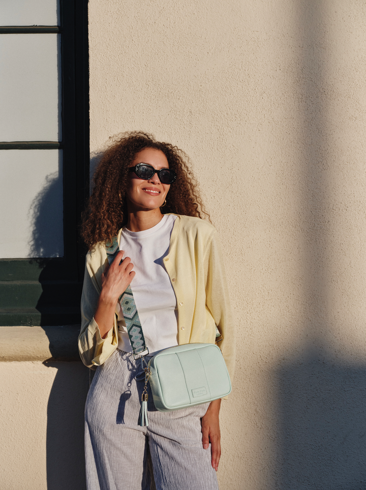 Spearmint City Leather Crossbody Bag | Pom Pom London Spearmint City Leather Crossbody Bag | Pom Pom London